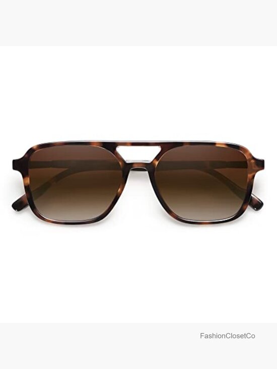 Retro Aviator Rectangle Sunglasses UV400 Protection Unisex main image 6